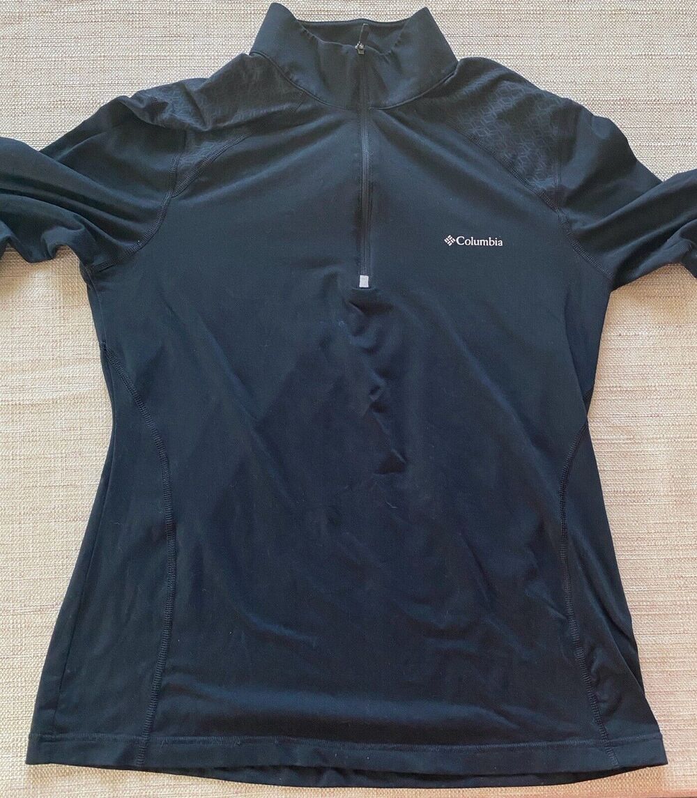 COLUMBIA Omni-Wick Advanced Evaporation Gray & Charcoal Quarter Zip Pullover L